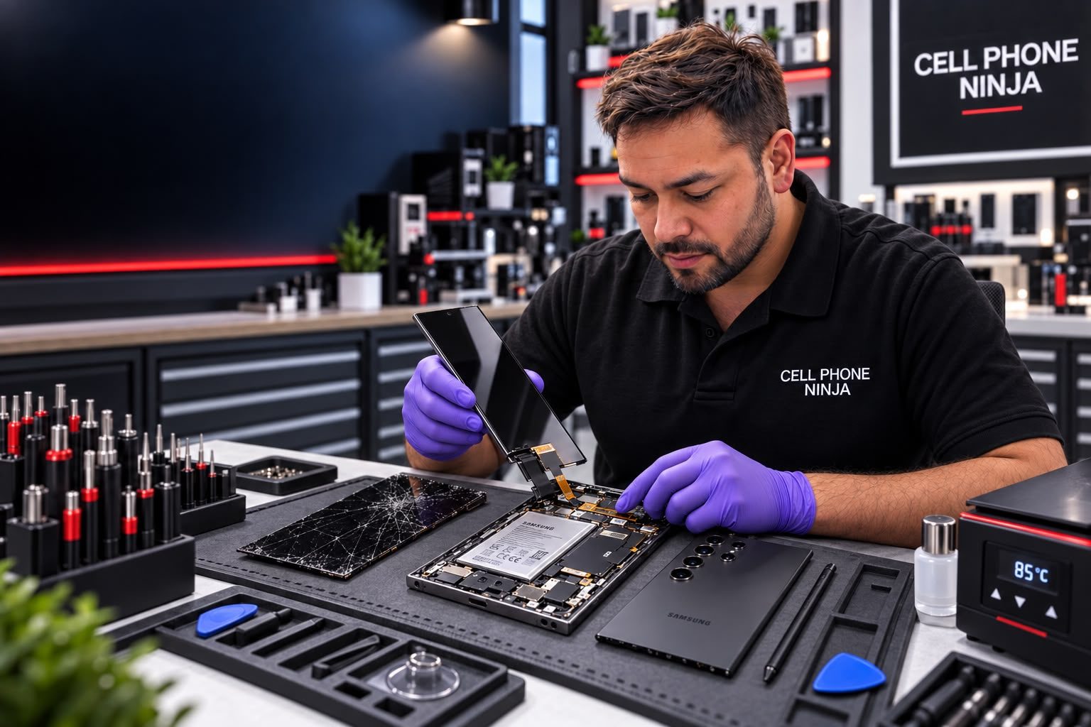 Trace and pad repair with a precision soldering iron