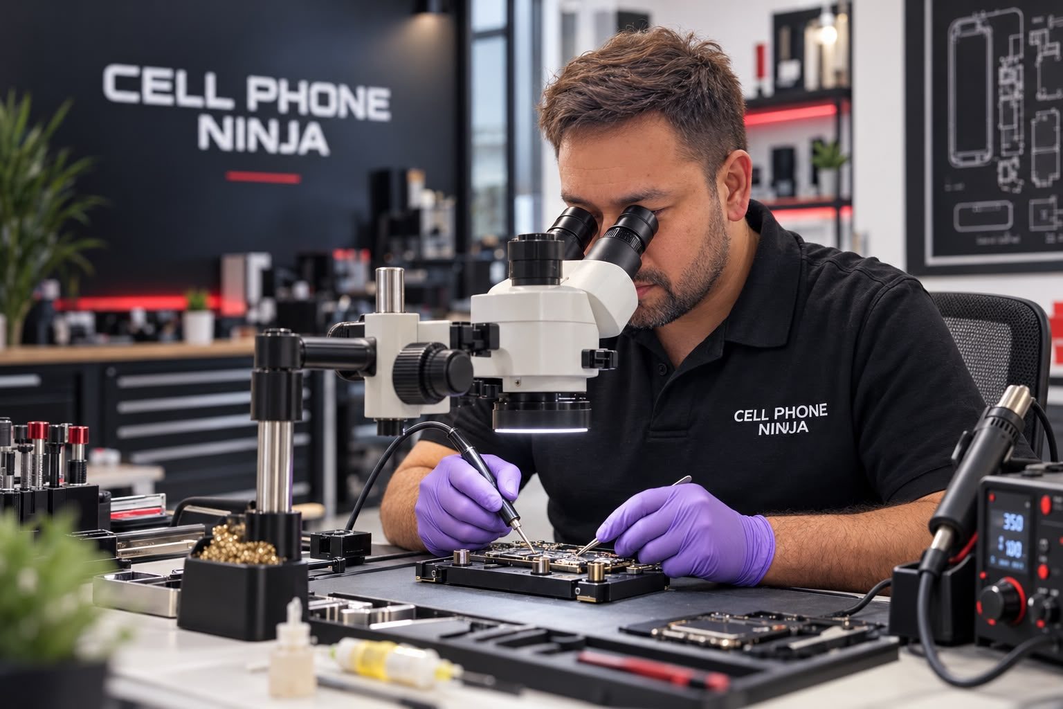 Board-level microsoldering under the microscope