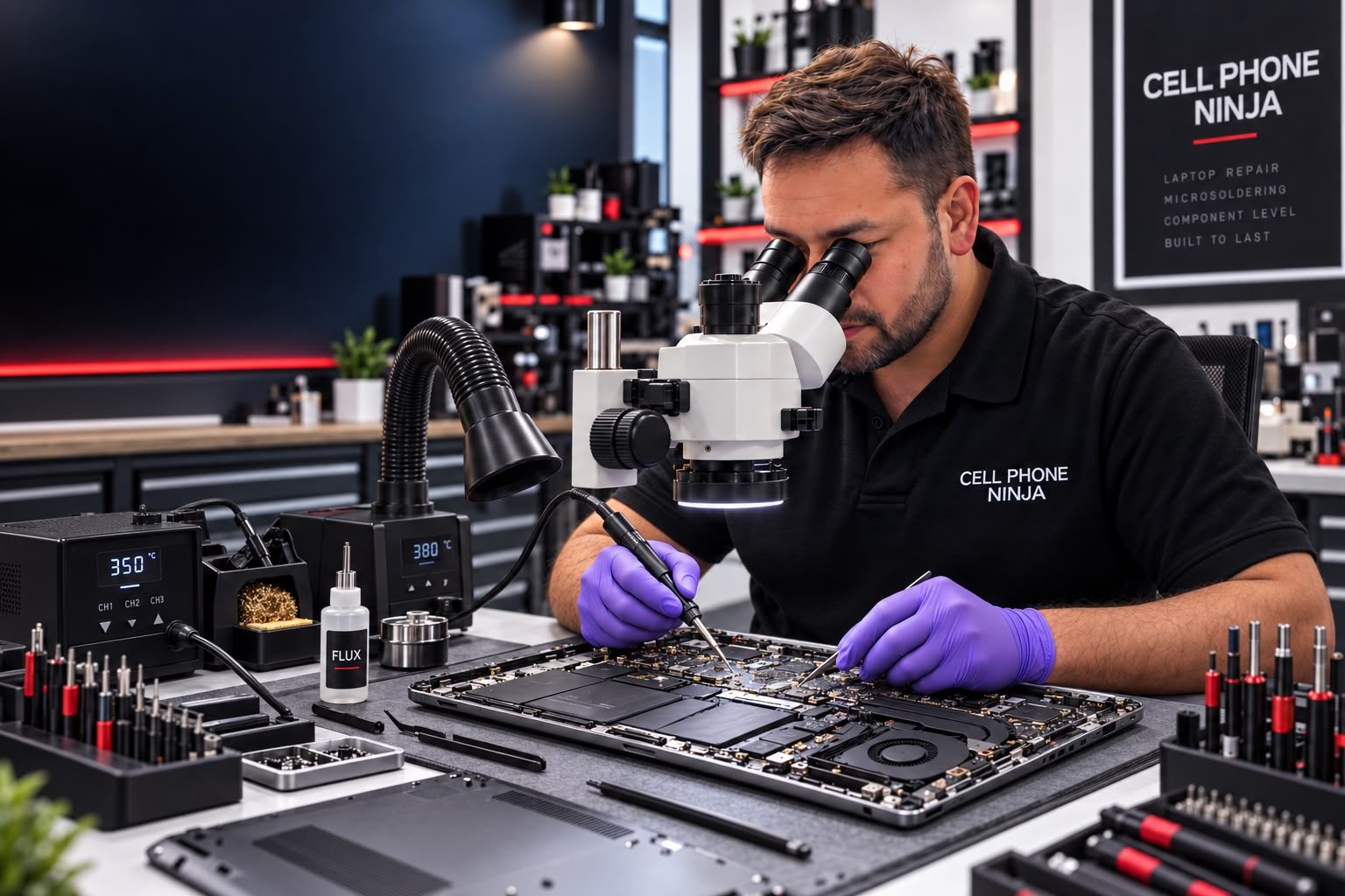 Component-level soldering on a motherboard