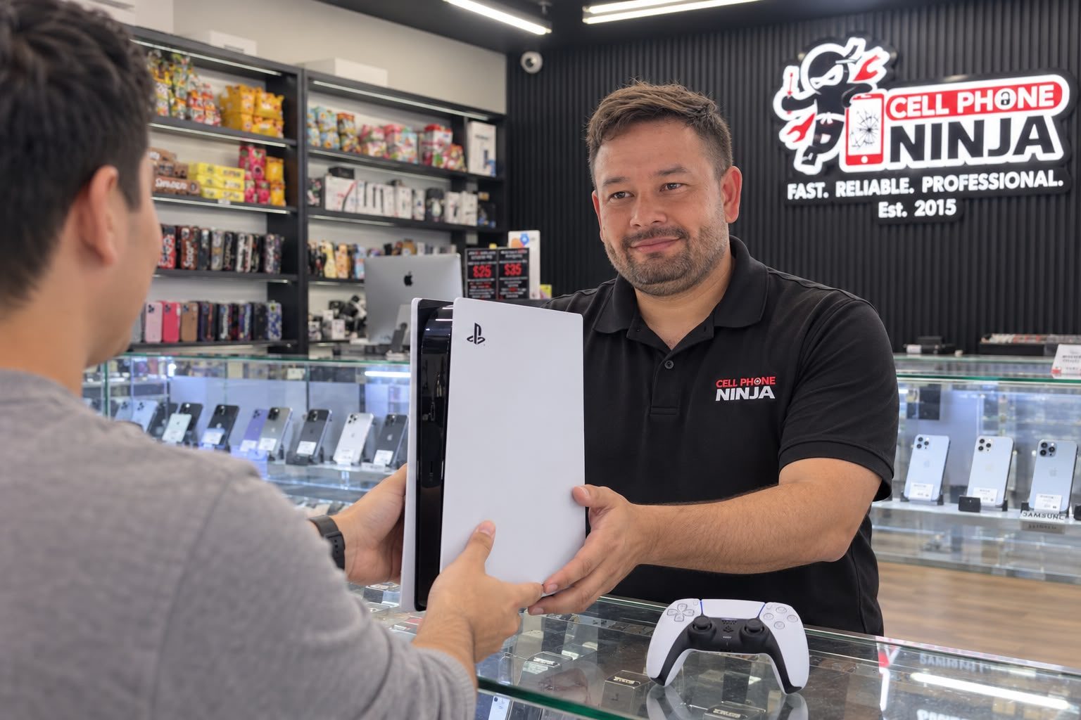 Repaired PlayStation 5 handed back to the customer